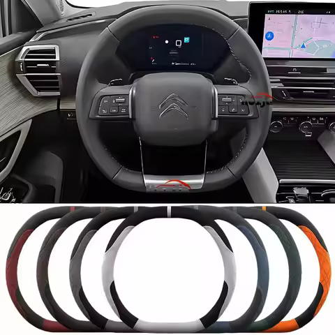 Suede Leather Car Steering Wheel Cover for Citroen C4X C5X C5 Aircross e-Berlingo C4 2021 2022 2023 
