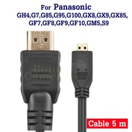 HDMI cable Length 5m Used To Connect Panasonic GH4 G7 G85 G95 G100 GX8 GX9 GX85 GF8 GF9 GF10 GM5 S9 