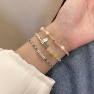suzyacc kr Niche Design Colorful Rough Stone Beaded Sterling Silver Bracelet 2022 Gift For Girlfrien