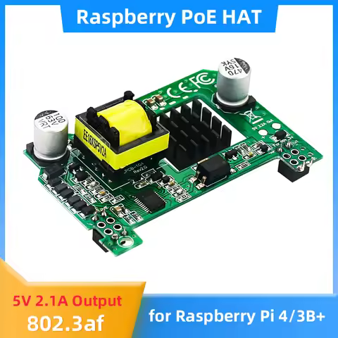 Raspberry Pi PoE HAT 5V2A Active Power Over Ethernet HAT with Heatsink for Raspberry Pi 4 Model B or