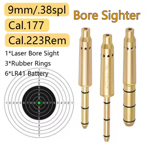 Tactical Green Bore Laser Boresighter .177 .22LR .38SPL 9MM .45ACP Rifle Caliber Lasers Glock 17 19 
