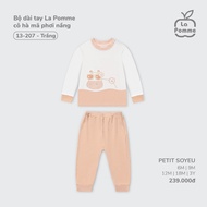 Bộ dài tay La Pomme cô hà mã phơi nắng - Sợi Petit Soyeu thoáng mát – Bé gái 6M - 3Y
