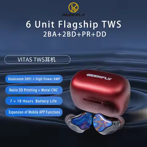 GEEKFLY VITAS 2BA+2PZT+Planar+DD HIFI TWS Bone Conduction Bluetooth Wireless Gaming Music Earbuds Ea