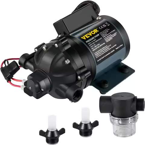 SucceBuy Washdown Pump 12V RV Water Pump 7 GPM 60 PSI Max. 10 FT Lift Self Priming for Marine Deck, 