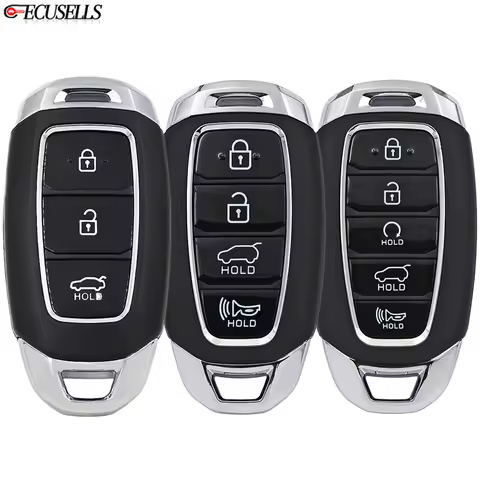 Ecusells 3/4/5 Button Remote Smart Car Key Shell Case Housing Cover For Hyundai Tucson Santa Fe I30 