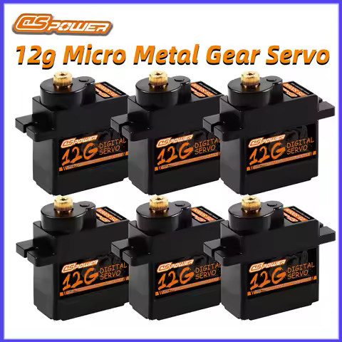 DSPOWER 9g 12g Micro Mini Metal Gear Digital Servo Motor for 450 Helicopter SCX24 RC Car WLtoys K999