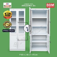 Distrindo - Bufet Lemari Hias Etalase Pintu Kaca + 2 Kunci Serbaguna Untuk Tas Kosmetik Konfeksi