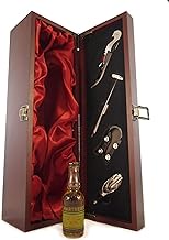 1956 Bottling Green Chartreuse Voiron 5cl miniature in a silk lined wooden box with four wine access