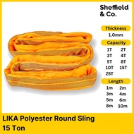 LIKA Polyester Round Sling, Heavy Duty Cargo Lashing, Tie Down (15T) x (1m/2m/3m/4m/5m/6m/8m/10m)