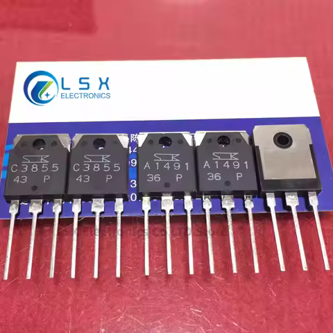 5Pairs-10Pairs Lot New Original 2SA1491 A1491 + 2SC3855 C3855 TO-3P Silicon NPN + PNP Audio Amplifie