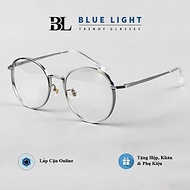 Kính Giả Cận, Gọng Kính Cận Nam Nữ Viền Dày Dáng Tròn Bạc Không Độ Hàn Quốc - BLUE LIGHT SHOP