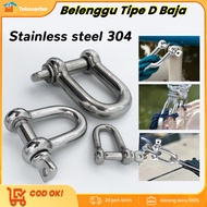 Stainless Steel D Seal - Shackle D 304 for Chain Connector, Sling Strap, and Clamp | Size Options 6M