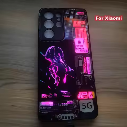 Sound Control Led Flash Cases For Xiaomi Redmi Note 11 10 9 8 Pro k40 Game Mi Poco X3 X4 Pro F3 F4 G