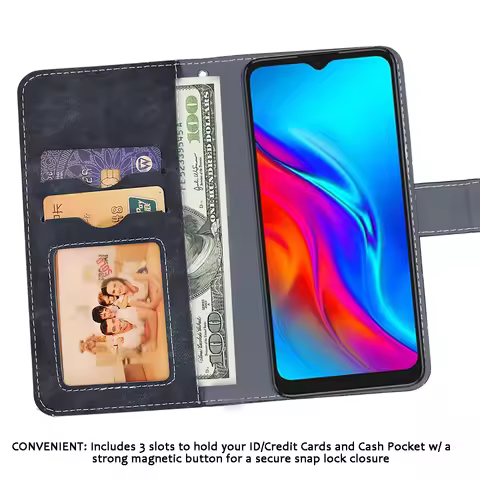 Leather Wallet TCL 10 20 205 20E 20Y 60 605 60R A3X K32 10L NxtPaper 5G Junior 5G A SE Case Cover Ph