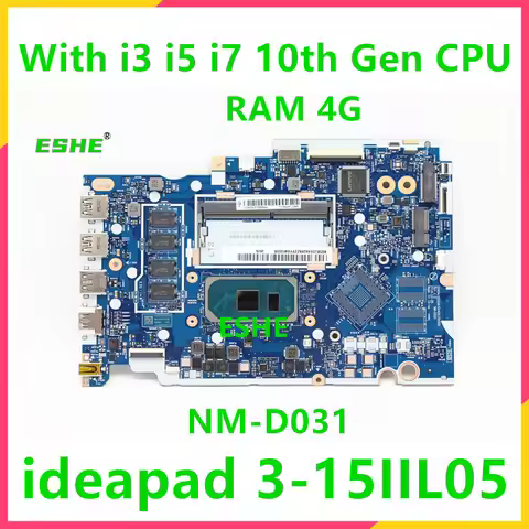 For Lenovo Ideapad 3-15IIL05 Laptop Motherboard NM-D031 Motherboard 5B21B36558 5B20S44268 With i3 i5