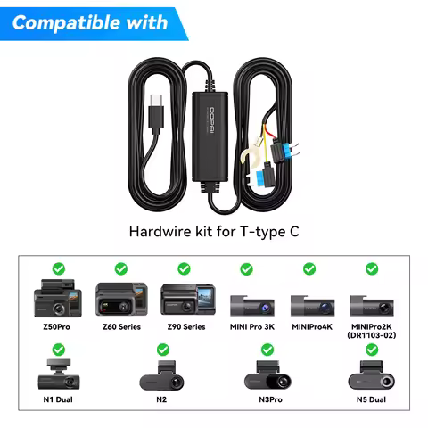 DDPAI Dashcam Hardwire Kit for 24H Parking Monitor Compatible with Z60 Series/Z50 Series/N5/N3/N2/N1