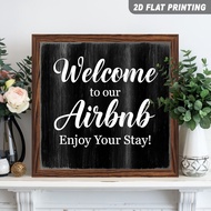 2D Planar Wooden Sign: "Welcome To Our Airbnb Have A Pleasant Stay" A Vintage, Country-style Decorat