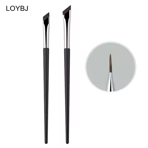 2-100pcs Angled Blade Eyeliner Brush Upgrade Ultra Thin Fine Eyebrow Brush Flat Sickle Eyeliner Brus