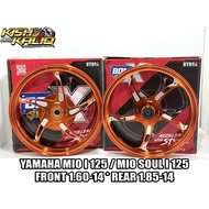 BOM X CNC MAGS HYDRA 14s 5 SPOKES FOR YAMAHA MIO I 125 / MIO SOUL I 125 (100% THAILAND MADE)
