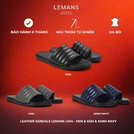 LS04.2 - LEMANS cowhide cross-strap sandals, fragrant rubber sole, genuine youthful 3-layer leather 