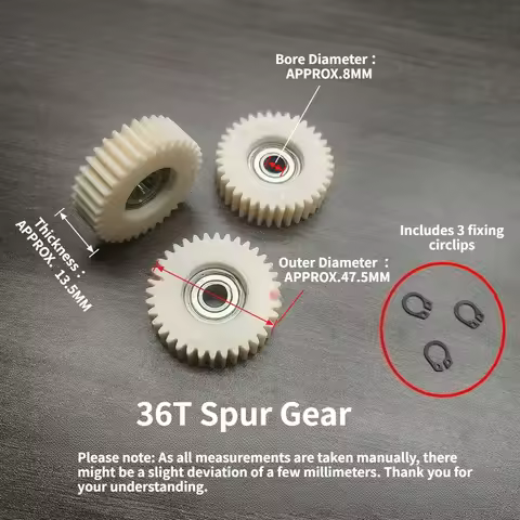 3pcs 47.5x13.5mm Planetary Gear 36 Teeth Gears With 8mm Bearings Wheel Hubs Electric Bike Nylon Gear