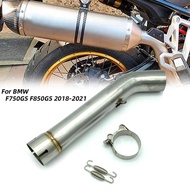 REALZION F750 GS Exhaust Middle Pipe Motorcycle Slip-On Link Pipe Connect Tube For BMW F750GS F850GS