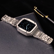Modification Kit Metal Case+Strap For IWatch 40mm 41mm 44mm 45mm Stainless Steel Strap Watch Band iWatch Metal Mod