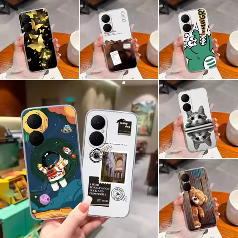 For Huawei Nova Y73 6.67 inches Phone Cases Cute Pilot Patterns Ultra Thin Transparent TPU Anti Slip