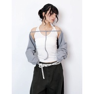Feelsweet made E2 Loose Room Design Sense Tie Line Blouse