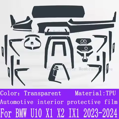 For BMW U10 X1 X2 IX1 (2023-2024 ）TPU Gearbox Panel Film Dashboard Protective Sticker Interior Anti-