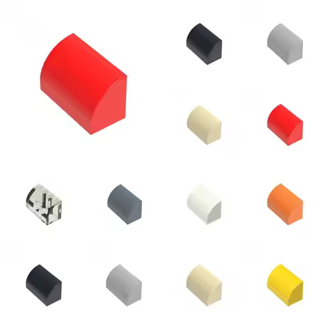 50pcs Puzzle Particle 37352 Curved 1x2 Building Blocks Kit High-Tech Slope Bricks Toys Children Birt