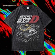 TRYWORLDBDG OFFICIAL "INITIAL D" OVERSIZED T-SHIRT | STONE WASH | OVERSIZED T SHIRT | INITIAL D WASH