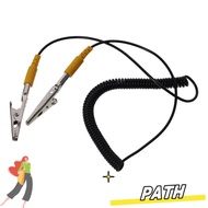 PA-HOME Anti-Static ESD Grounding Cable, Black PU,Metal Coiled Cord, 2mm Male-to-Female 180cm / 71" 