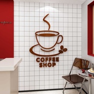 Style Mandao French Coffee Design Wall 3D Acrylic Sticker Shop Background Deco