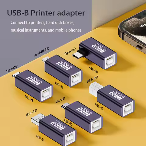 Mini Micro USB 5pin Type-c USB 2.0 male to USB 2.0 B Type Female Printer Scanner Adapter connector M
