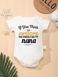 Newborn Clothes Baby Boy and Girl Onesies Pure Cotton High Quality Summer Casual Home Infant Romper Aesthetic Text Print Cheap