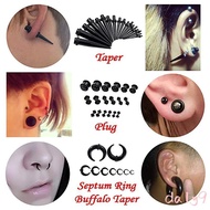 DLAY Ear Stretching Kit 14G-00G Ear Gauges Expander Set Acrylic Tapers Plugs Silicone Body Piercing 