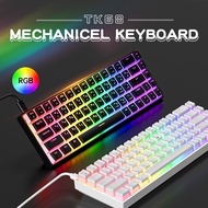 T TK68 Russian Customized Gaming Mechanical Keyboard RGB Hot-Swap Blue Red Axis 68 Configuration Wir