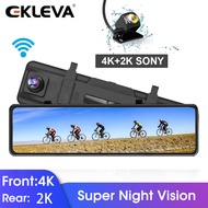 EKLEVA 4K+2K Dash Cam 3 in 1 GPS WIFI Video Recorder Car DVR Front and Rear View Mirror Car Camera 24H Monitor