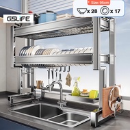 GSlife 304 Multi-functional Sink Rack Dish Cabinet Rack Dustproof Drain Rack