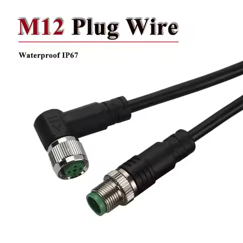 M12 4/5/8 Pin Single Head Wire Waterproof Aviation Plug-in Sensor Signal Line Connector 4 5 8 Pin Ma