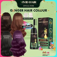 【GINGER HAIR COLOUR】400ml Perwarna Rambut Halia untuk Tutup Uban - Chestnut Brown, Dark Brown, Golde