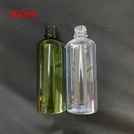 ReadyStock/ 500ml Clear Green PET Bottle Shampoo Toiletries Pump Bottle Flip Top Cap.