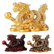 Auspicious Dragon Ornament for Chinese Astrology Resin Sculpture Home Decoration