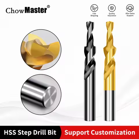 Chowmaster Counterbore Twist Step Drill M35 Cobalt/HSS Dual Cutting Bit HSS for Metal 90 180 Degree 