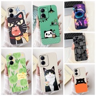 For Realme C33 Case Aesthetic Cute Cat Coffee Painted Shockproof Silicone For Realme C 33 Casing RMX