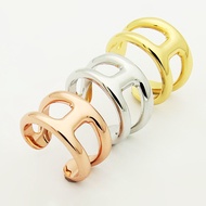 KW6T Asian Gold Jewelry Letter Pig Nose Wide Face Open Ring Men Women Hollow Pig Nose Ring Set