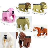 Lion, Tiger, Elephant, Gorilla Animal Plastic Toys
