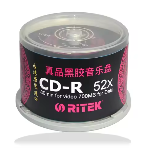 Wholesale Double Black CD Recordable 700MB 80MIN 52X 50pcs