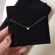 BLOSSOM Non-allergenic S925 Silver 0.4ct Diamond Necklace - Classic Zircon Pendant